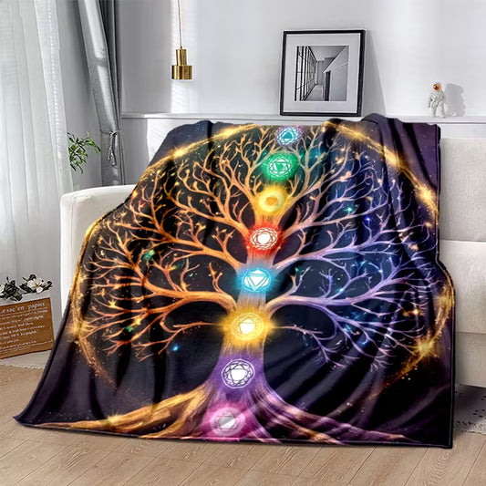 Chakra Tree of Life Throw Blanket