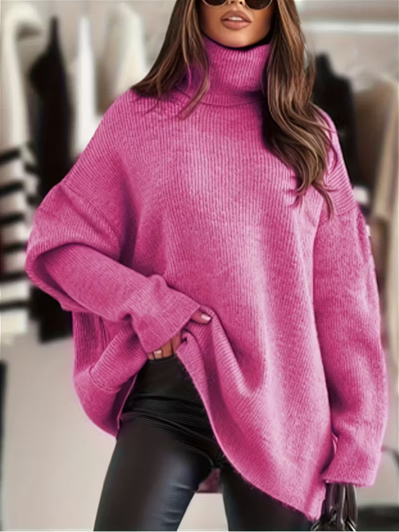 Plus Size Autumn/Winter New Round Neck/Turtleneck Sweater