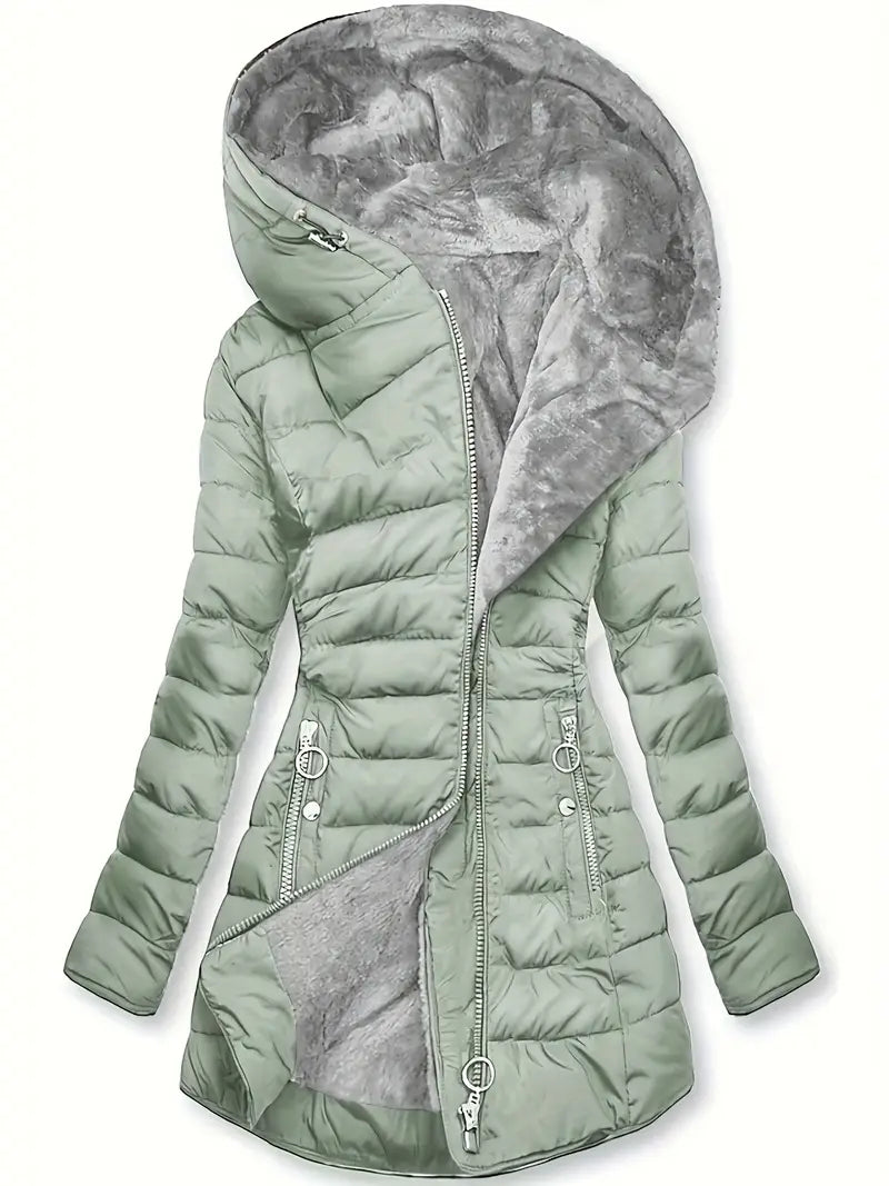 Women's Winter Fleece-Lined Hooded Jacket
