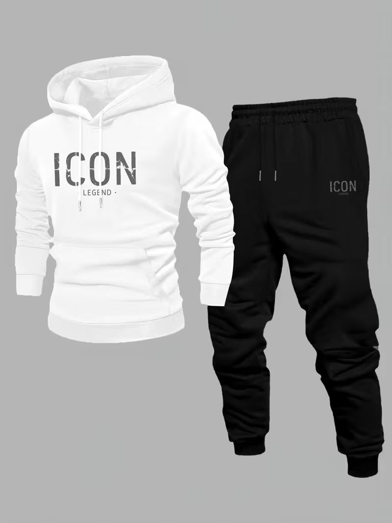Inspirational Pattern Men's Hoodie and Sweatpants Set
