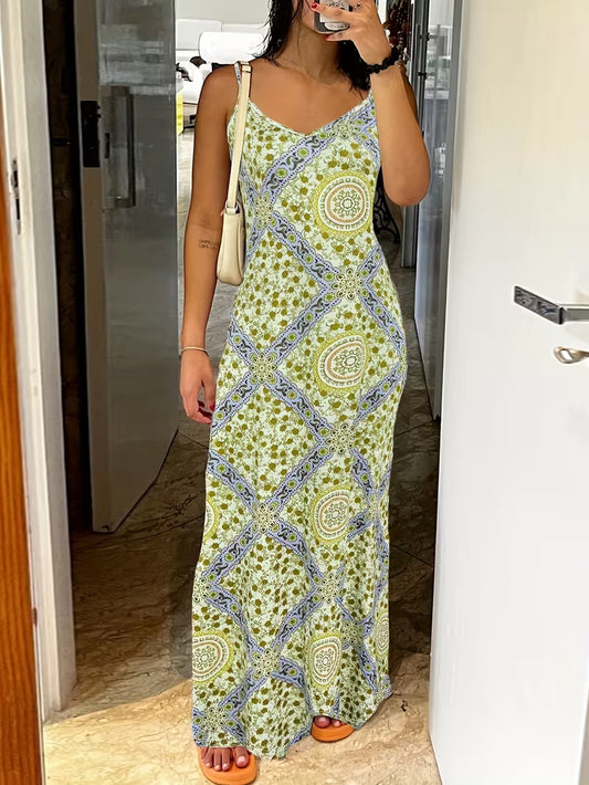Women's Elegant Spaghetti Strap Maxi Dress