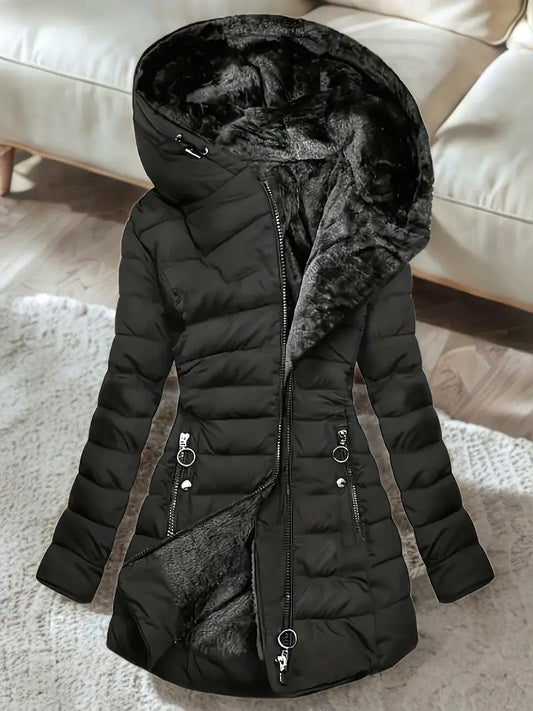 Women's Winter Fleece-Lined Hooded Jacket