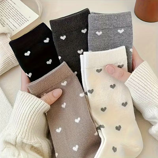 5 Pairs Heart Socks