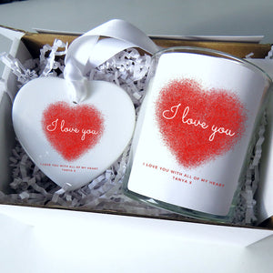 Personalised I Love You Candle Gift Box