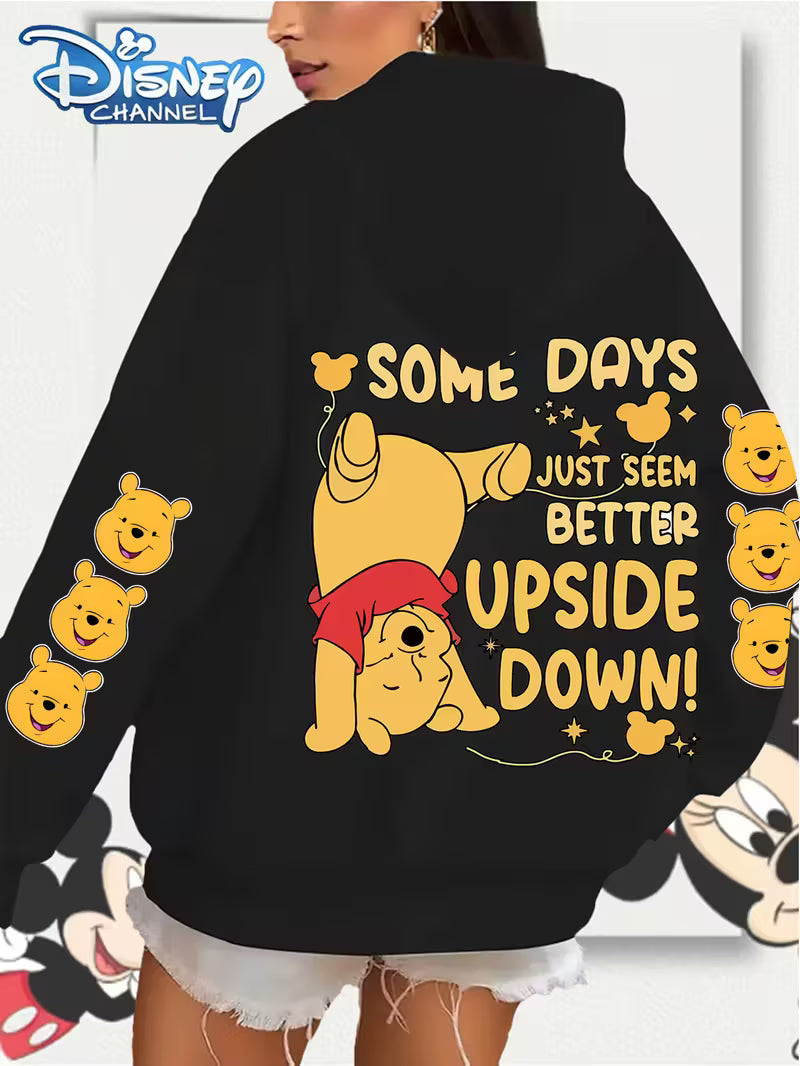 Winnie the Pooh SOME DAYS JUST SEEM BETTER UPSIDE Printed Pattern Hoodie