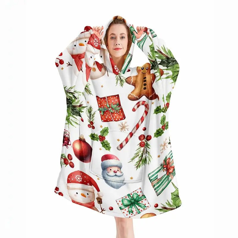 1pc Cozy Christmas Santa Claus Wearable Blanket