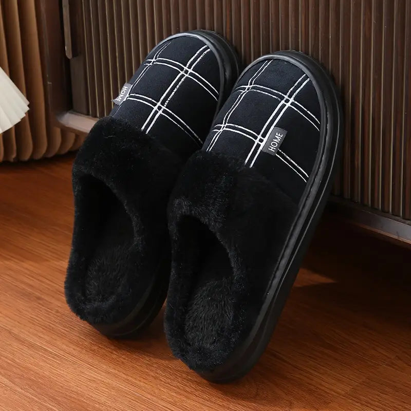 Pair of Winter Warm Men's Oversized Slippers