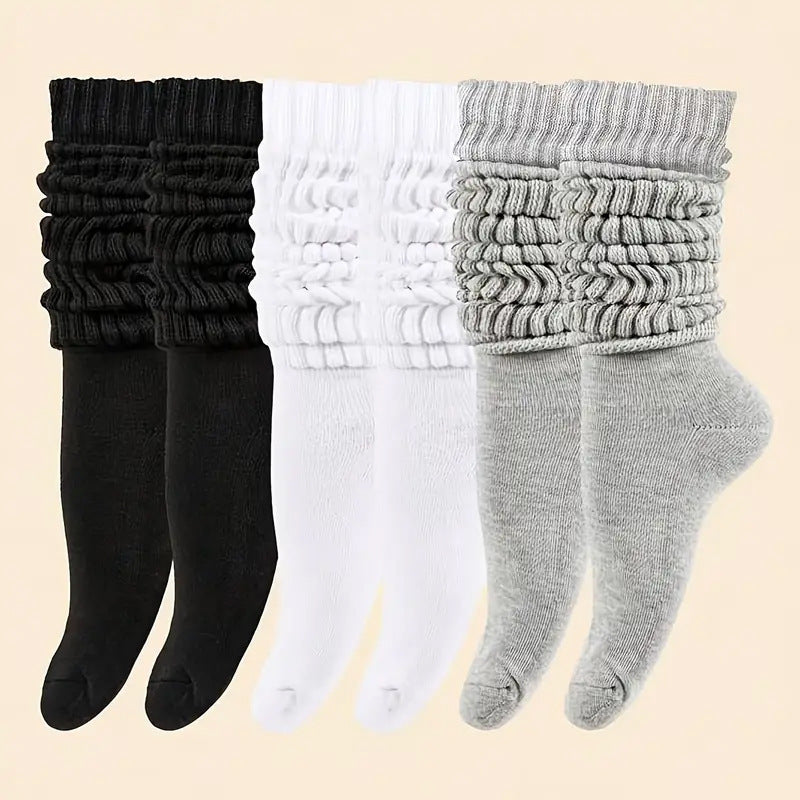 Women's 3 Pairs of Comfortable, Warm And Versatile Trendy Stocking Socks