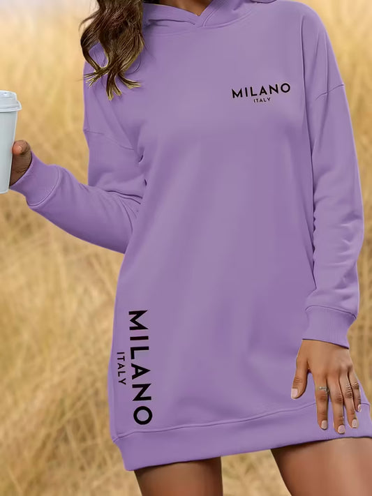 Plus Size Women'S Oversized Hooded Sweater Dress