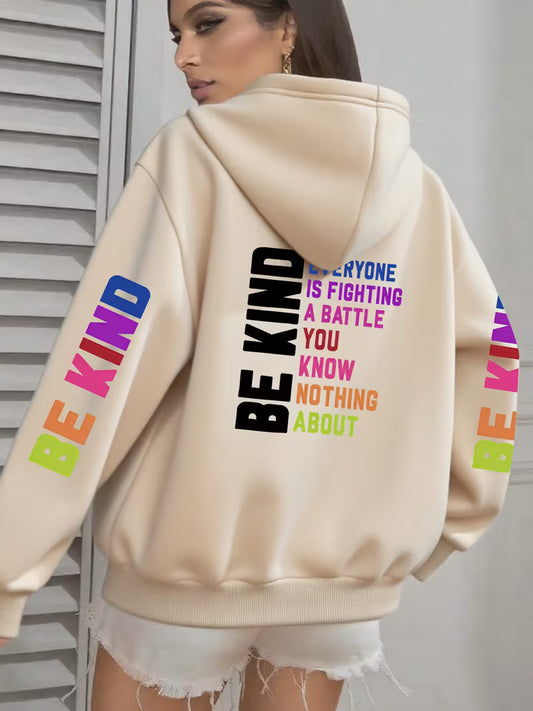 Fashion hooded sweatshirt with printed back and Sleeves