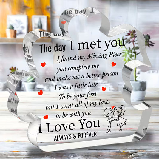 2D Flat Romantic "I Love You" Acrylic Puzzle Piece