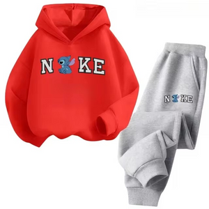 Kids NK Stitch Print 2Pc Pants and Hoodie Set