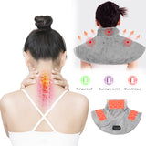 Electric Heating Shoulder Neck Pad Vibration Massager USB Cervical Warmer