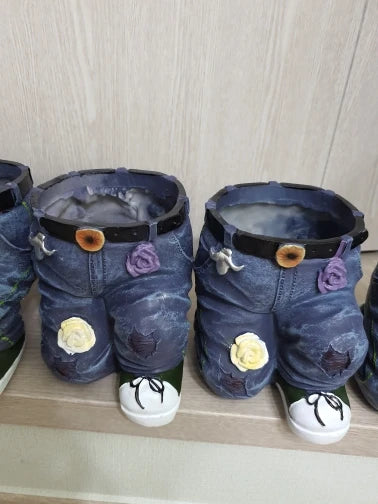 1pc Jeans Pants Shape Flower Pot