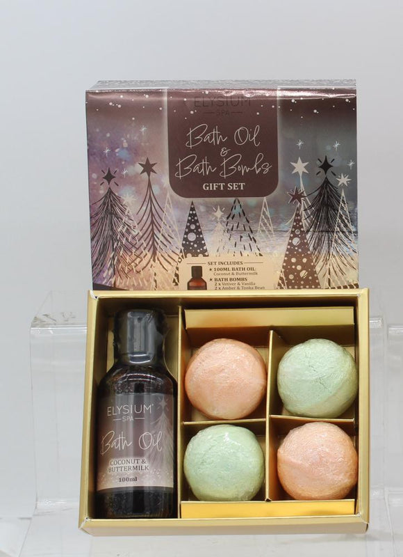 Spa Xmas Gift Sets Bath Oil and Bath Bombs