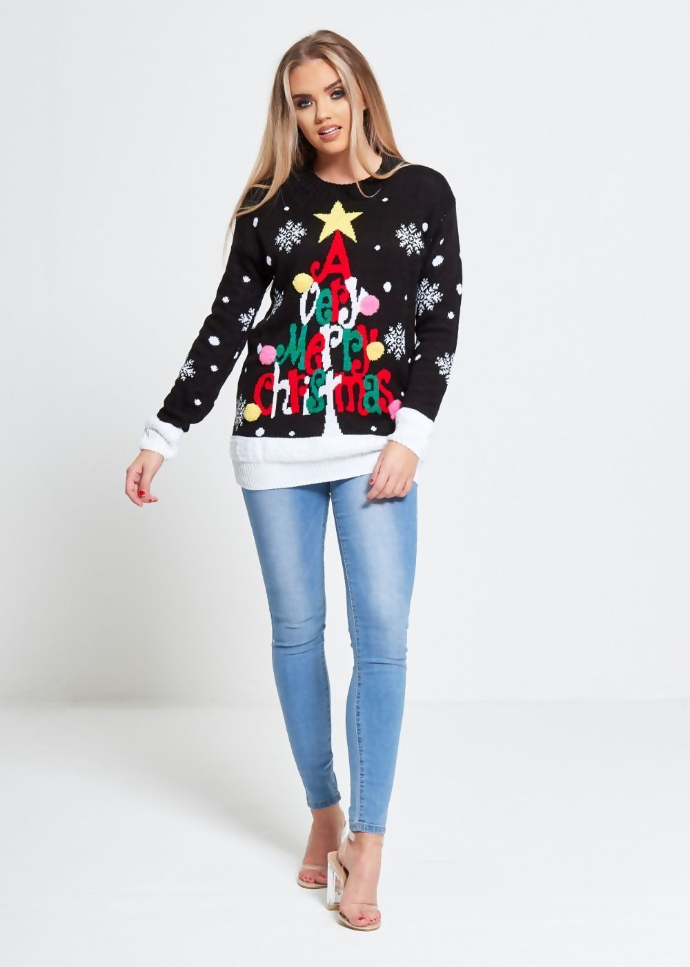 Black Merry Christmas Xmas Jumper