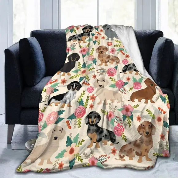 Soft Fleece Dachshund Blanket Throw