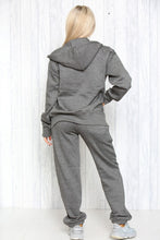 Load image into Gallery viewer, Plus Size Charcoal Oversized Zip Hooded Tracksuit