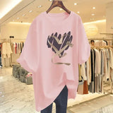 Heart Graphic Heart Loose Fit Cotton Tshirt