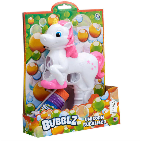 Unicorn Bubbliser Bubble Gun with 1 bottle of bubble liquid, without battery