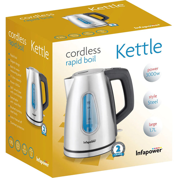 Cordless Rapid Boil Steel Kettle