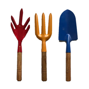 Metal Gardening Tools Set 3pcs 28 cm Long Assorted Colours