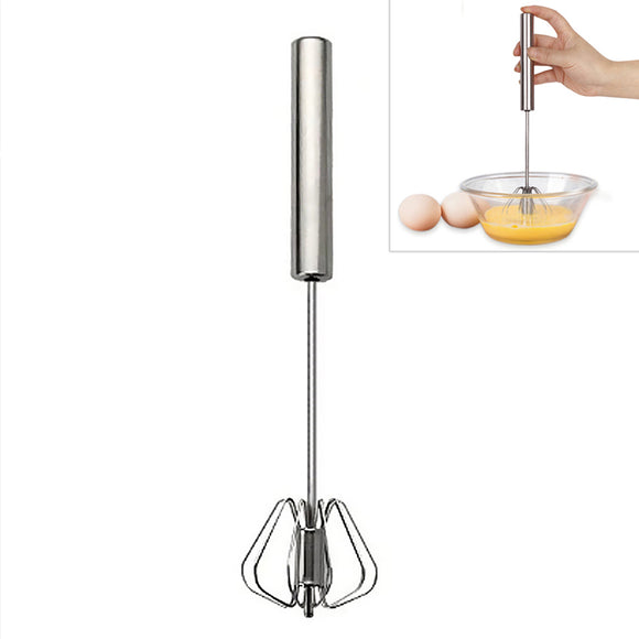 Metal Hand Press Egg Whisk Beater Rotary Whisk Blender