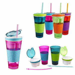 2 In 1 Plastic Travel Snack and Drink Cup