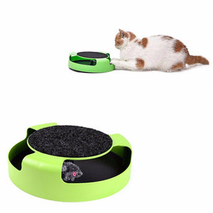 Pet Cat Toy Catch The Mouse Interactive Teasing Kitten Toy with Scratch Board