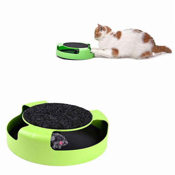 Pet Cat Toy Catch The Mouse Interactive Teasing Kitten Toy with Scratch Board