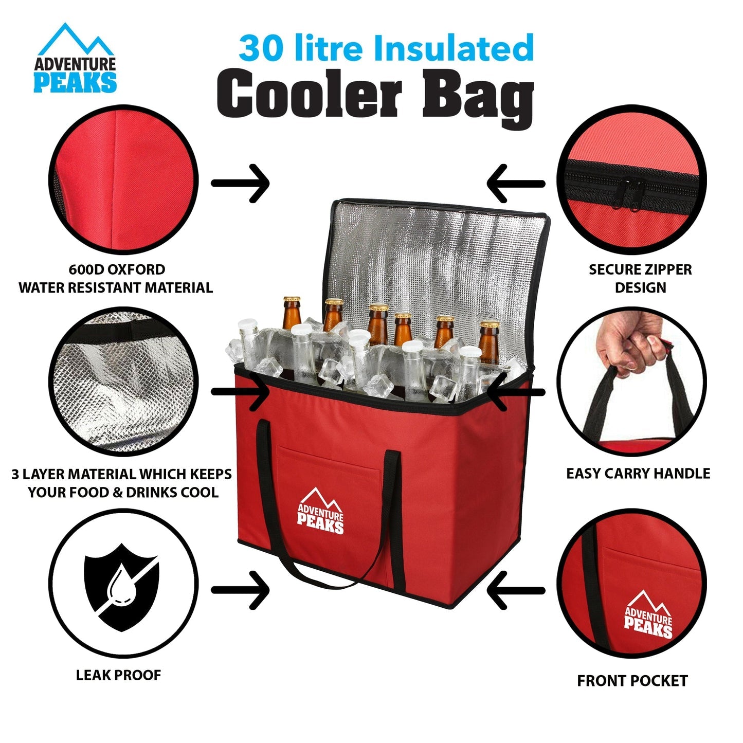 30L Camping Insulated Cooler Bag