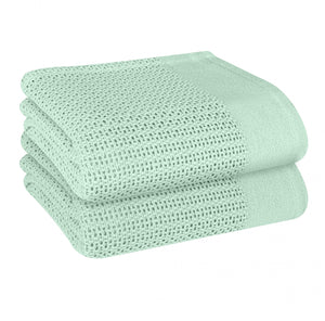 Pack of 2 Premium Knitted Cotton Soft Cellular Boy Girl Newborn Baby Blanket