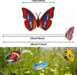 24 Colourful Butterflies Garden Stakes