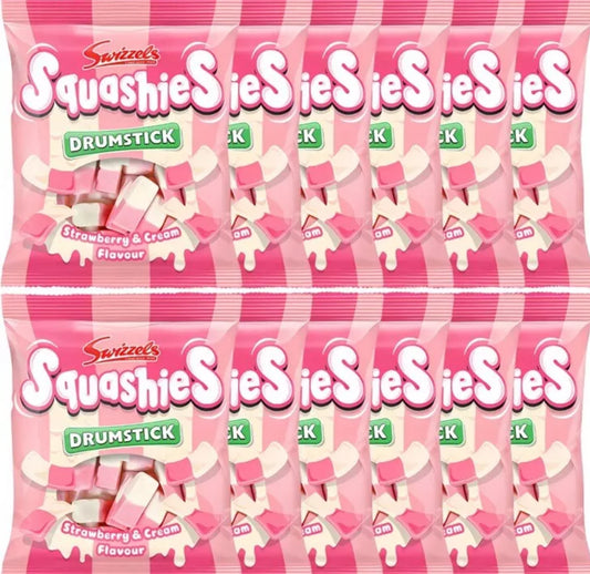 Swizzels Squashies Drumstick Strawberry & Cream Flavour Bag 12x120g