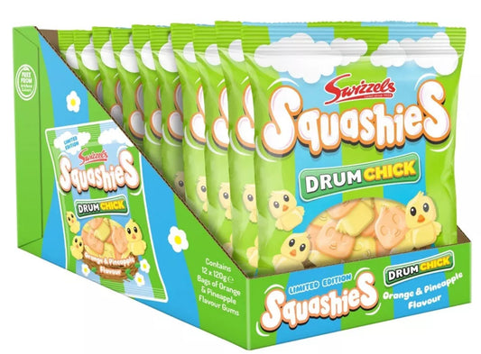 Swizzels Squashies Drum Chick Orange & Pineapple Flavour 12 x 120g