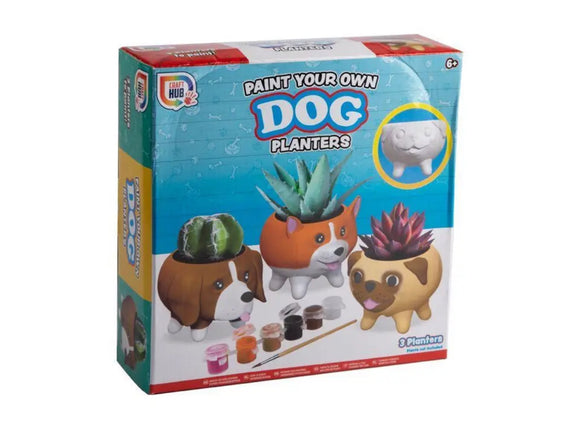 Set of 3 Paint Your Own Dog Planters Beagle Corgi Pug  6+