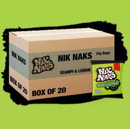 Nik Naks Scampi & Lemon Crisps Full  Box Of 20