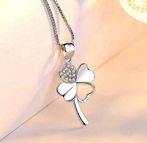 Crystal Clover Pendant Necklace