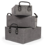 Set of 3 Storage Bathroom Basket Organiser With Handles