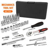 46x Portable 1/4" Socket Driver Set.