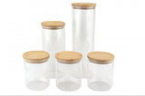 Glass Jar Storage Container With Bamboo Lid Food Rice Pasta Jars