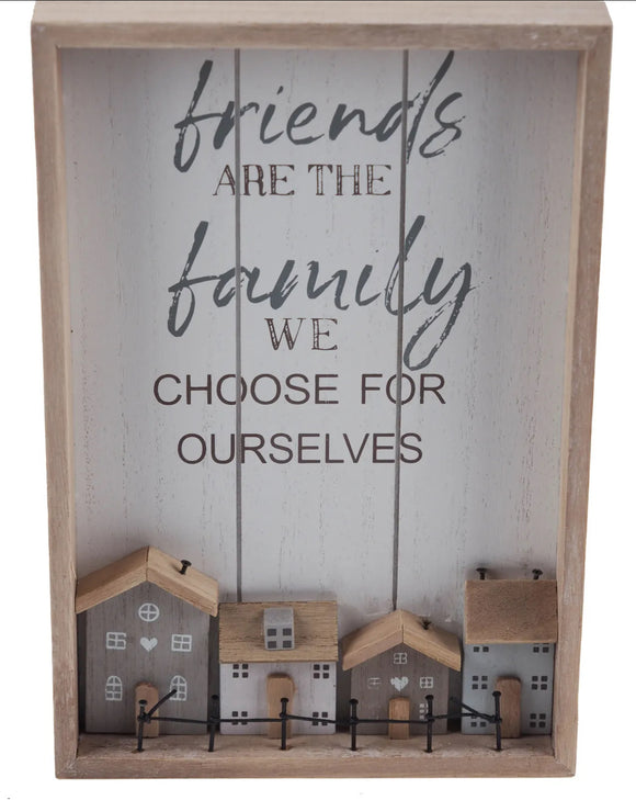 Wall Hanging Picture Plaque With Wooden Houses