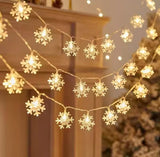 USB/Battery Power Snowflake LED String Lights Garland