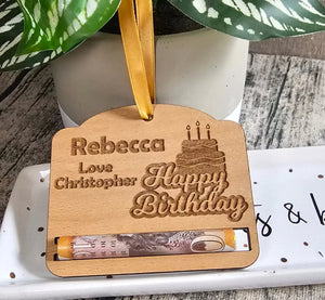 Personalised Birthday Gift Card Money Holder 18th 21st 30th 40th