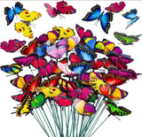 24 Colourful Butterflies Garden Stakes