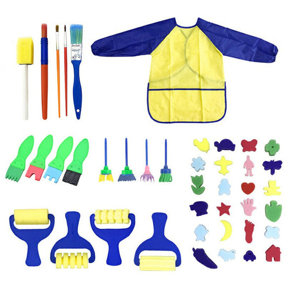 Kids 42 pcs Paint Brushes Sponge Painting Tool Set