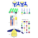 Kids 42 pcs Paint Brushes Sponge Painting Tool Set