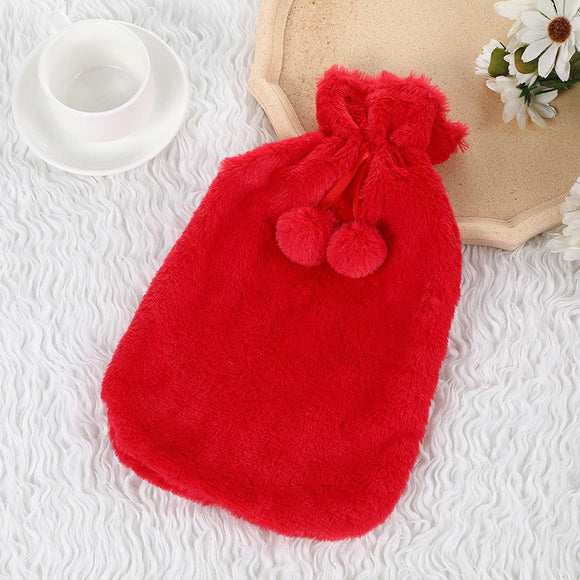 2L Large Hot Water Bottle Quality Hot Water Bottles Body Warmer Hand Warmer with Soft Warm Plushy Cover