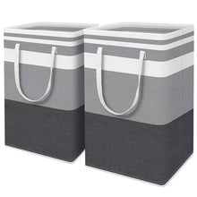 Load image into Gallery viewer, 2 Pack Laundry Basket Folding Hamper Bag Storage Bin with Handle