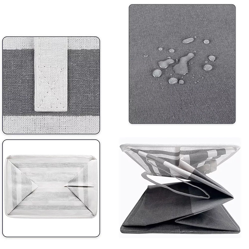 2 Pack Laundry Basket Folding Hamper Bag Storage Bin with Handle